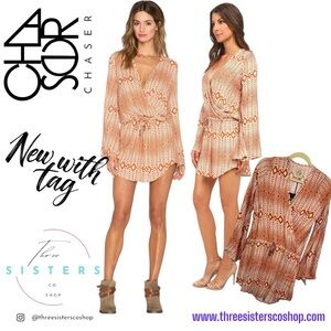 Revolve Chaser Cross Front Mini Dress in Scarf Print